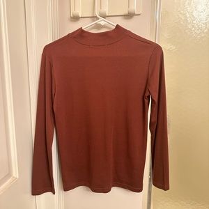 orange/rust long-sleeved mock neck top *worn once*